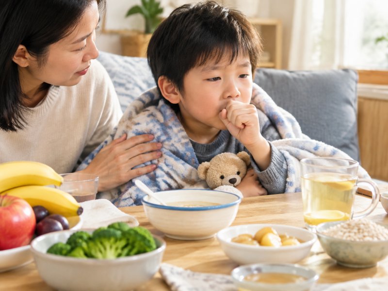 孩子便秘引起的感冒咳嗽,饮食上吃什么才能通便又止咳