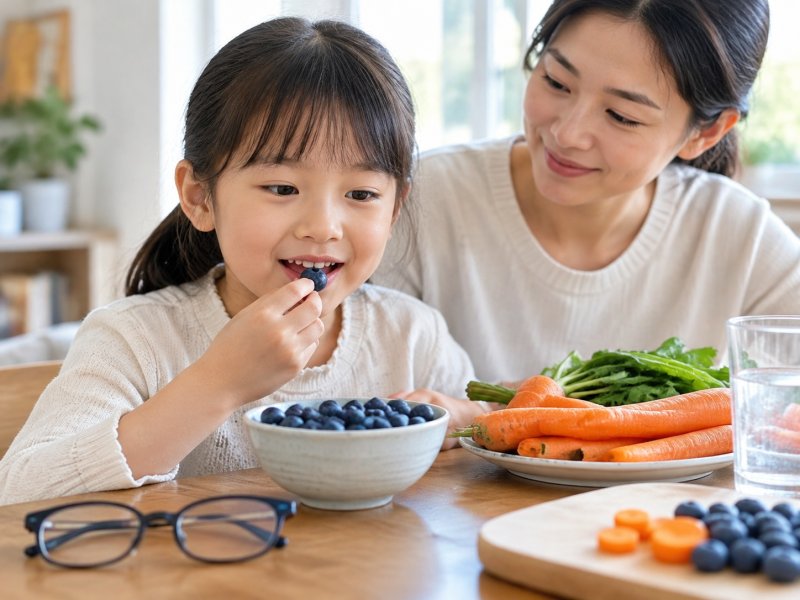 孩子吃蓝莓胡萝卜真的能护眼吗?近视后饮食该怎么调整