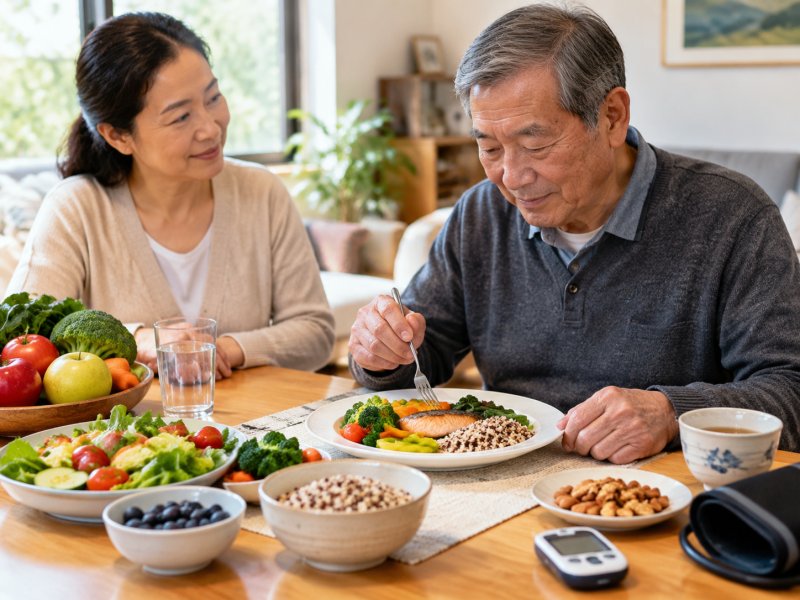 脑血栓偏瘫的糖尿病人,日常饮食怎么吃?既要控糖又要护血管的食谱思路