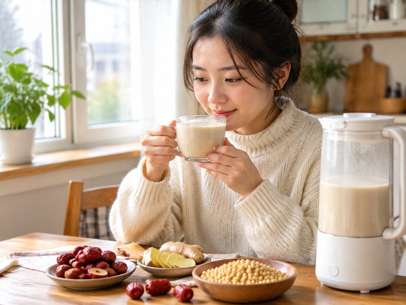 手脚冰凉的女性喝什么豆浆能暖身,生姜红枣豆浆怎么煮效果更好