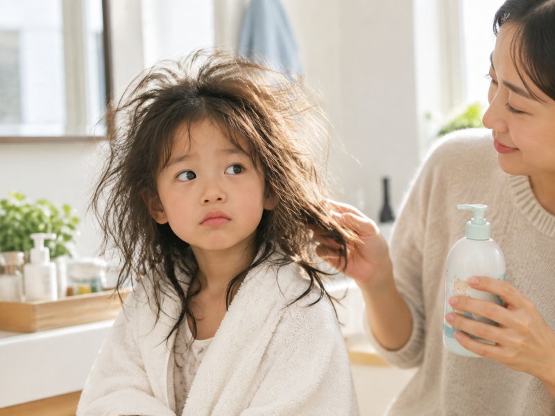孩子秋天洗完头发就炸毛,要不要换儿童专用护发素