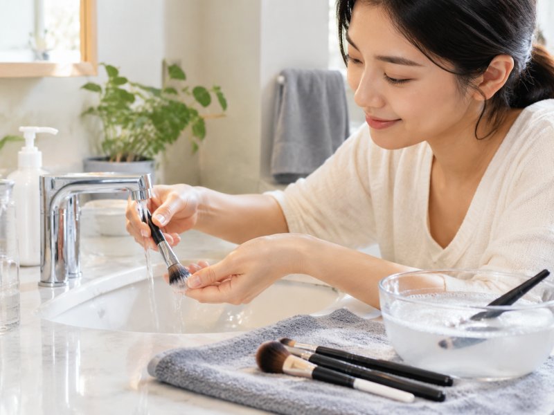 散粉刷和粉底刷清洁方法是否一样?分开洗还是可以混着来?